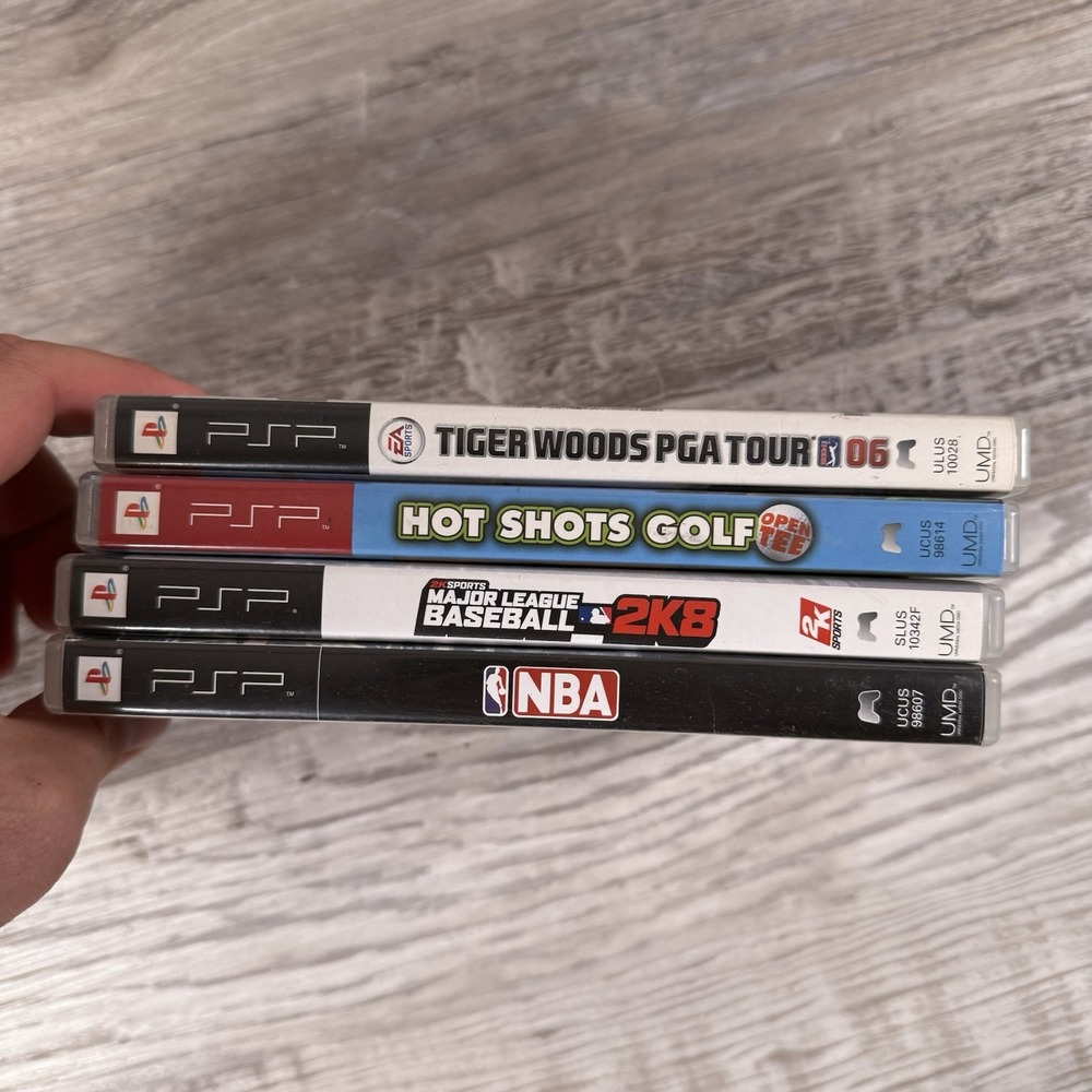 Lot of 4 PSP Games  Tiger‎ Woods PGA Tour Hot Shots Golf NBA MLB 2k8 - Picture 5 of 7